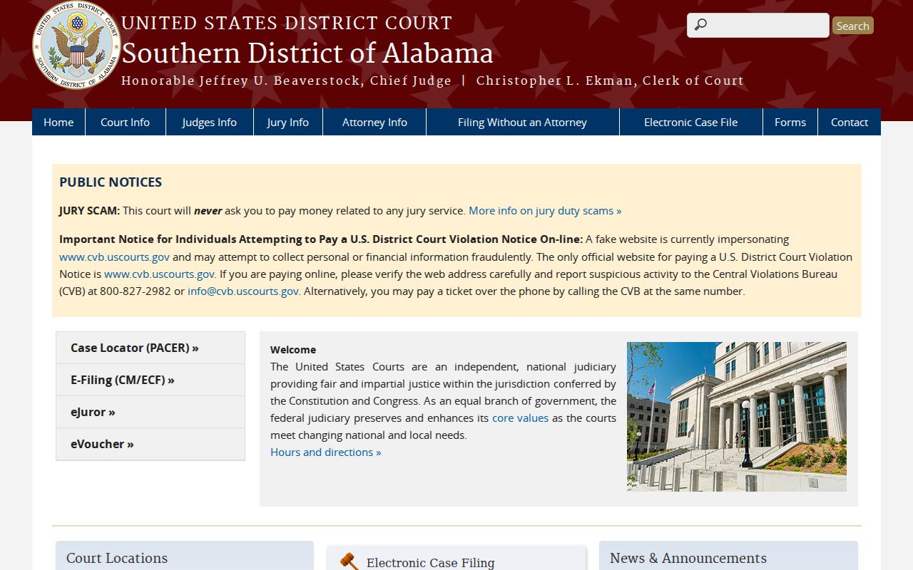 Hale County court records route for Southern District federal cases