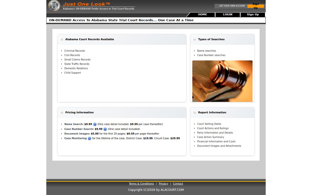 Hale County case lookup entry at Just One Look