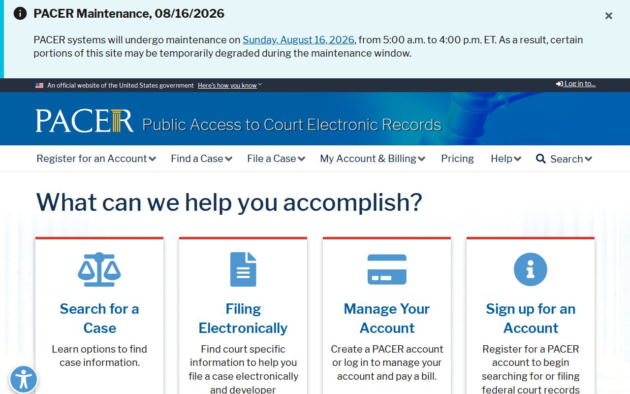 Hale County federal case lookup through PACER